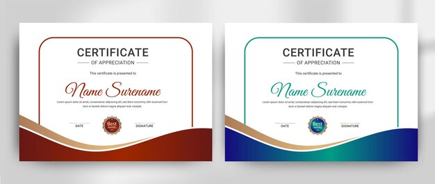 créez un modèle de conception de certificat de réalisation minimale coloré