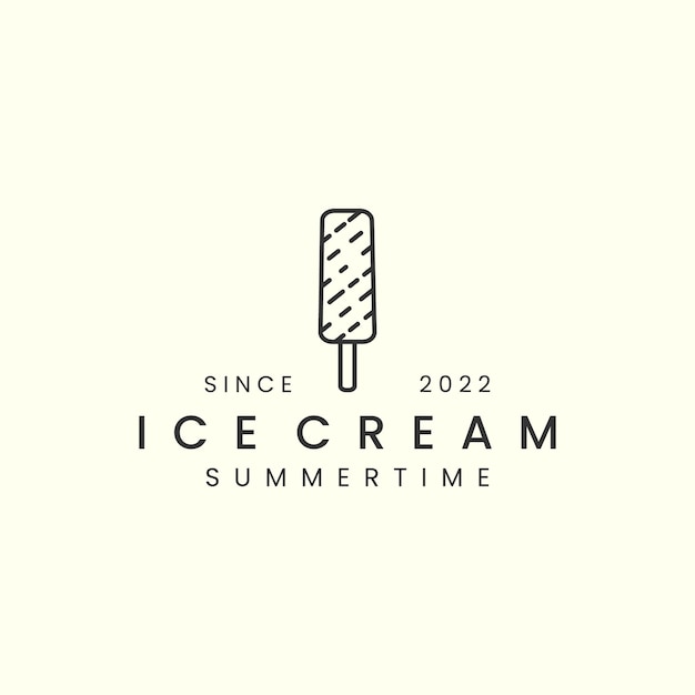 Crème Glacée Avec Dessin Au Trait Style Logo Icône Modèle Conception Illustration Vectorielle De Cacahuètes Au Chocolat