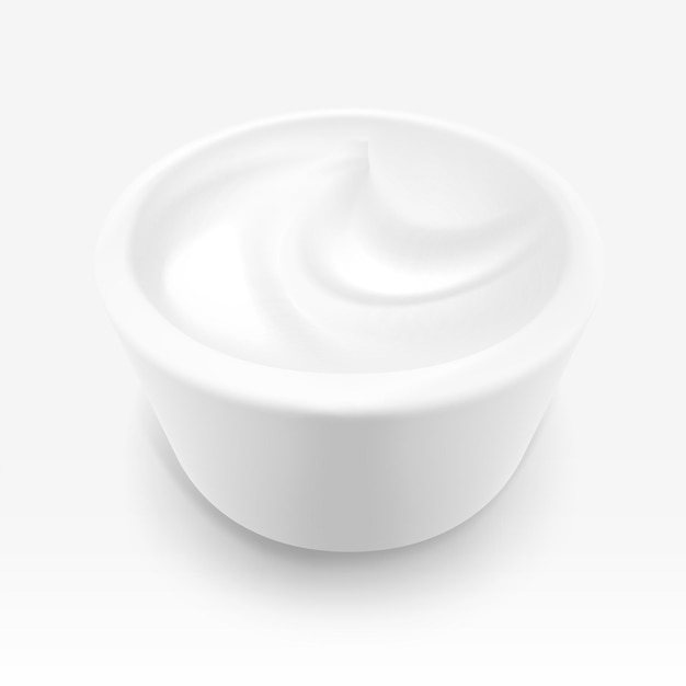 Crème sure Illustration isolée sur fond blanc Concept graphique pour votre conception