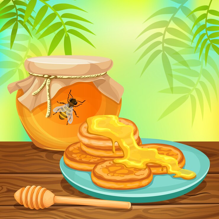 Crêpes et miel.