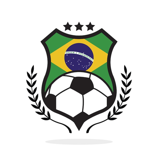 Crête De Football Du Drapeau National Du Brésil