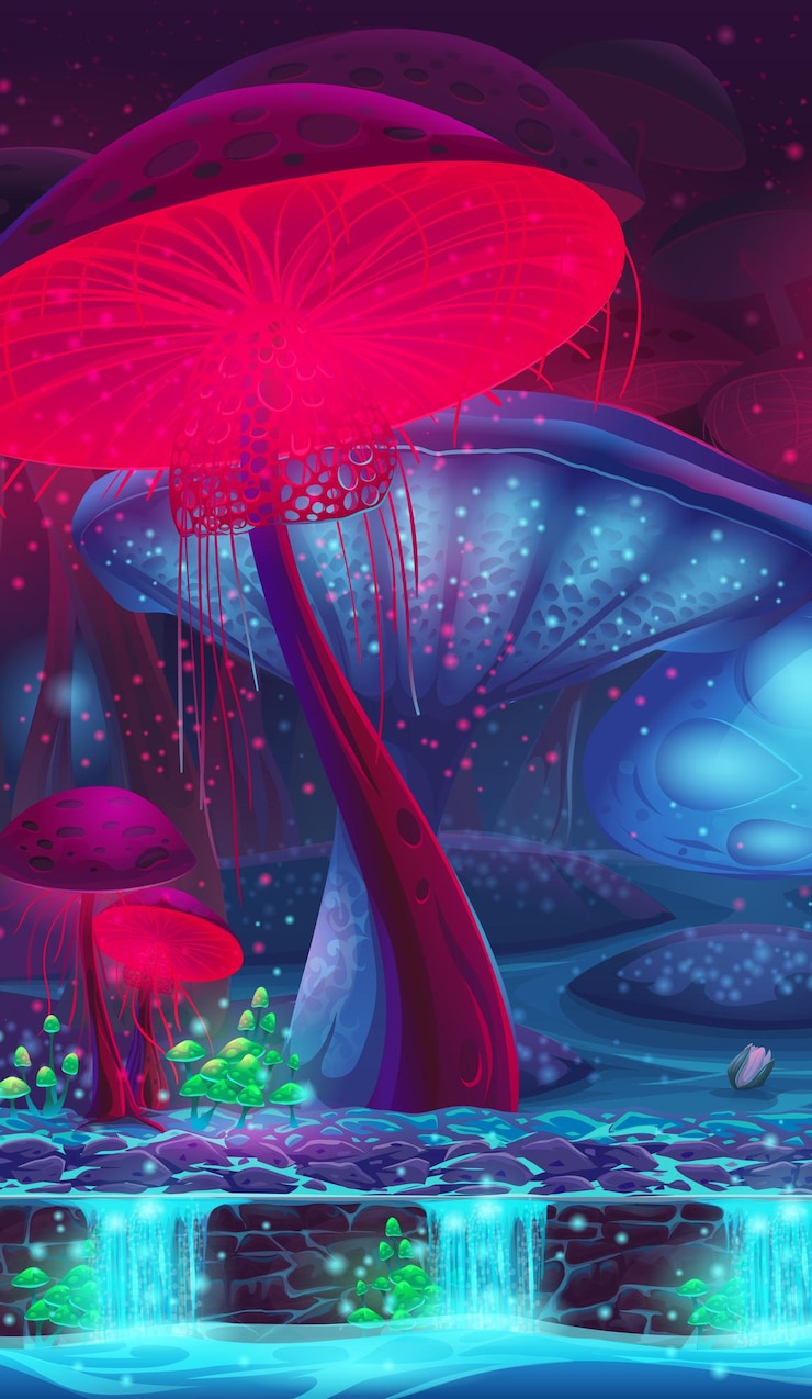 Vecteur creux de champignon magique