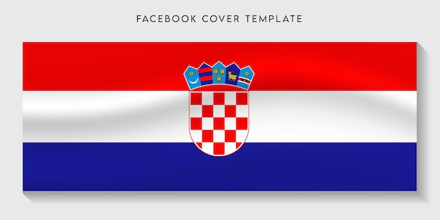Vecteur croatie pays drapeau fond de couverture facebook