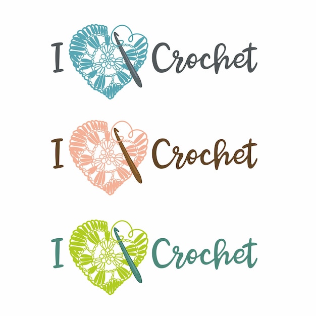 Crochet Hobby Creation Fait Main Boutique Motif Crochet Crochet Vecteur Logo