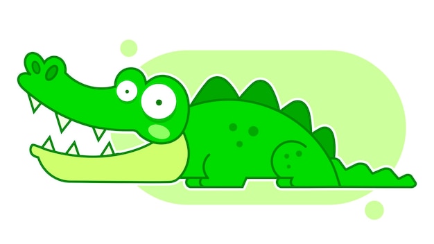 Crocodile de dessin animé isolé sur fond blanc personnage de dessin animé drôle