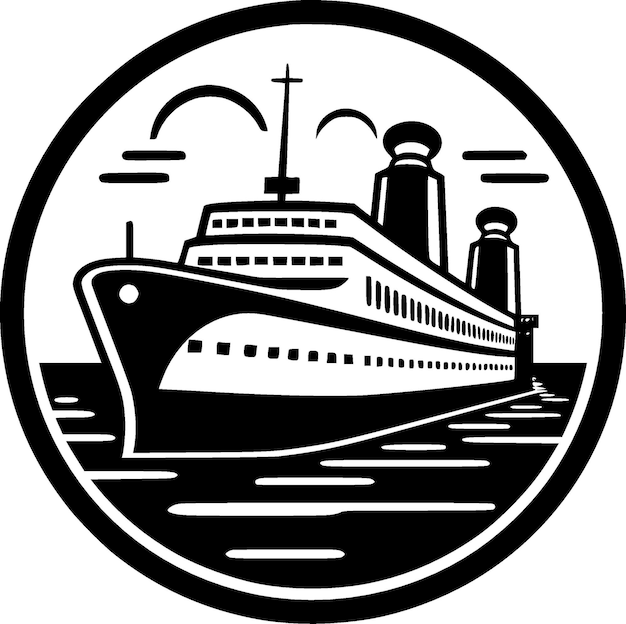 Croisière Minimaliste Et Simple Silhouette Illustration Vectorielle