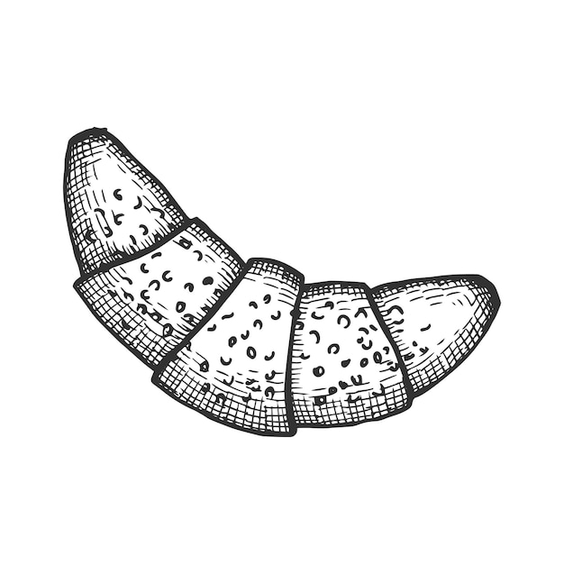 Croissant Croquis Illustration Vectorielle