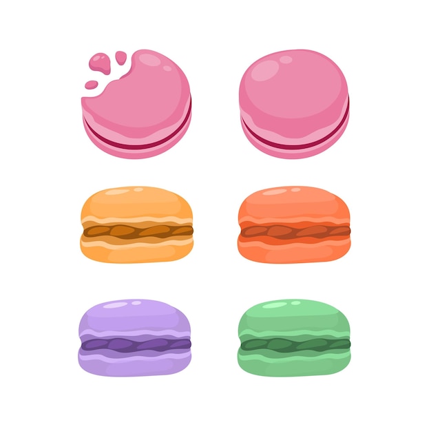 Croissant gâteau boulangerie symbole ensemble dessin animé illustration vecteur