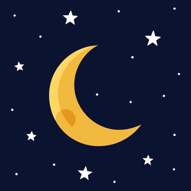 Le croissant de lune et les étoiles