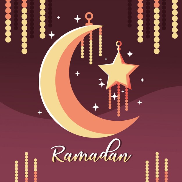 Croissant De Lune Avec Ramadan Tex