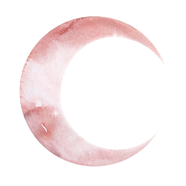 Croissant de lune rose clair aquarelle