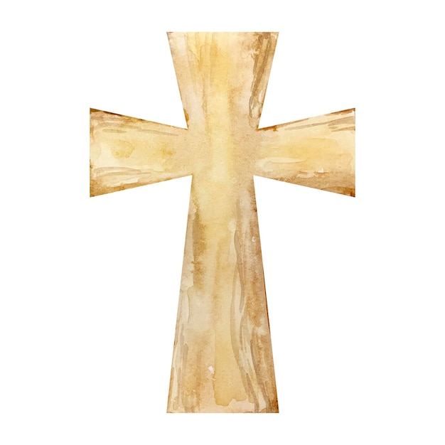 Croix aquarelle symbole religieux de Pâques