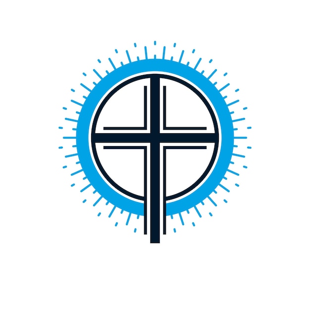 Vecteur croix chrétienne vraie croyance dans le symbole vectoriel de dieu, icône de la religion chrétienne.