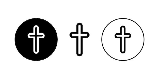 Croix grande religion logo à toutes fins Ensemble d'illustration croix chrétienne