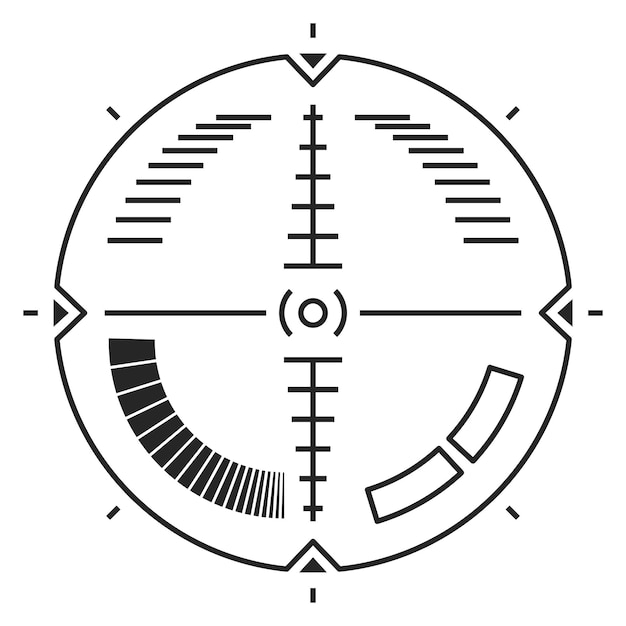 Vecteur la croix laser est un symbole noir, une arme de jeu informatique.
