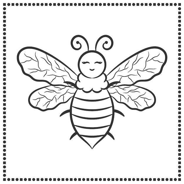 Croquis D'abeille Dessin Mignon Imprimable à Colorier