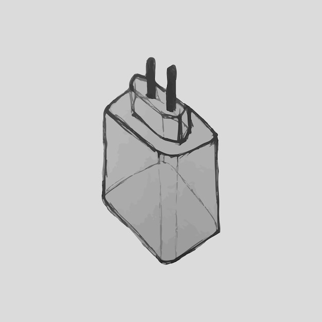 Croquis D'adaptateur De Chargeur Usb Pour Smartphone En Vecteur