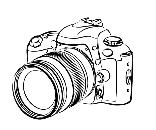Le croquis d'un appareil photo reflex
