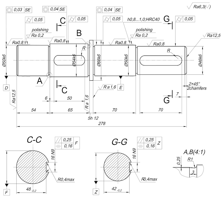 Vecteur croquis d'arbre élargi avec chanfreins et polissage