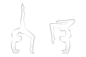 Croquis d'art en ligne femme yoga danse fitness pilates positions