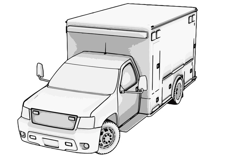 Vecteur croquis de camion vecteur de fond blanc
