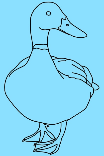 Vecteur croquis canard dessin au trait