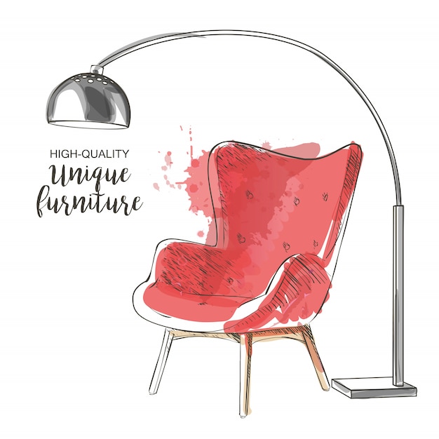 Croquis De Chaise Rouge