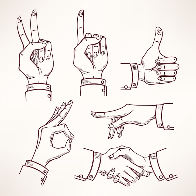 Croquis de contour des mains