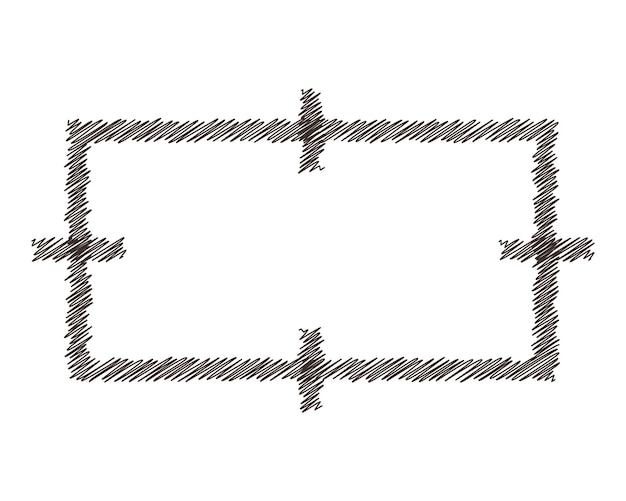 Vecteur croquis contour silhouette rectangle ligne figure géométrique