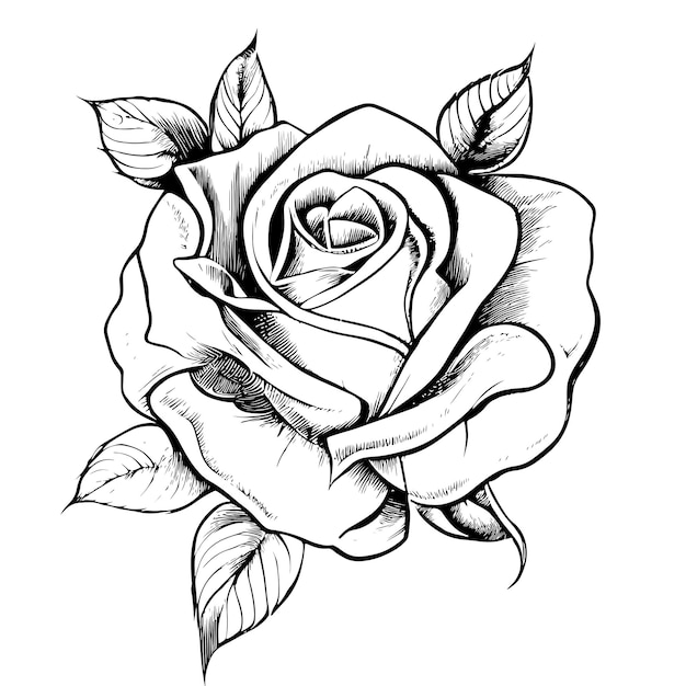 Vecteur croquis dessiné main belle fleur rose. illustration vectorielle.
