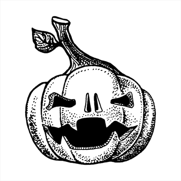 Croquis Dessiné à La Main De Citrouille D'halloween