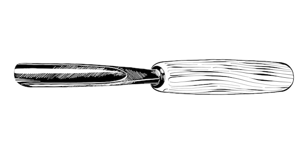 Vecteur croquis dessiné main de l'outil burin en noir