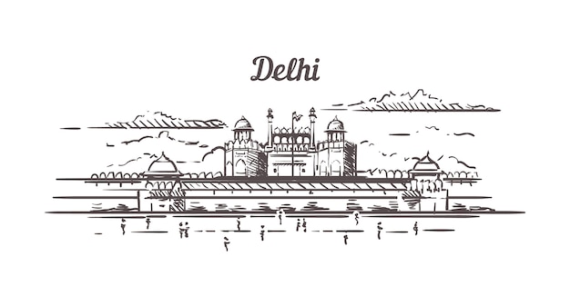 Croquis Du Fort Rouge De Delhi