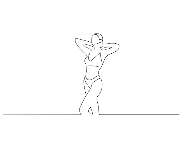 Croquis De Femmes Sexy Ou Illustration D'art En Ligne Continue