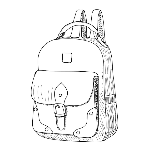 Croquis De Fond Blanc D'un Sac à Dos Portable