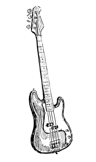 Vecteur croquis de guitare électrique