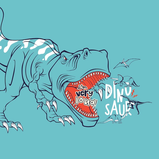 Croquis D'illustration Vectorielle De Dinosaure Monde Vie