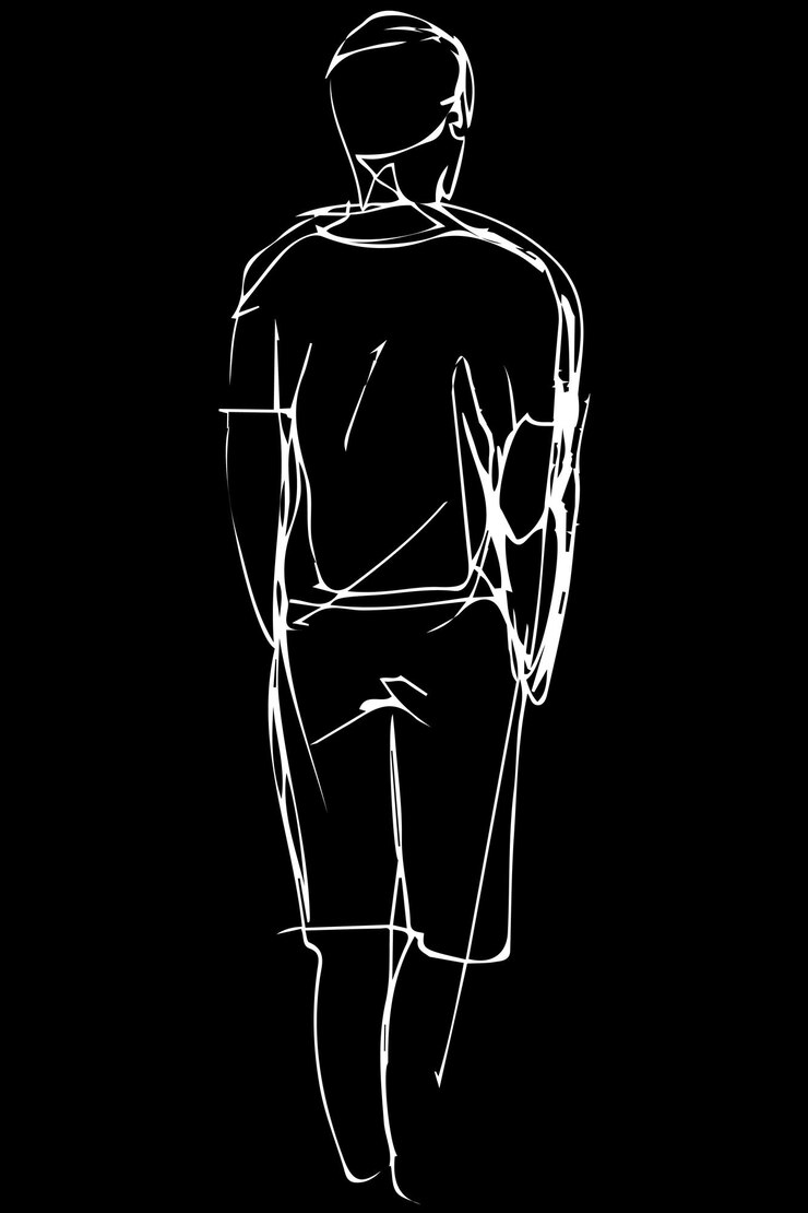 Croquis jeune homme détourné