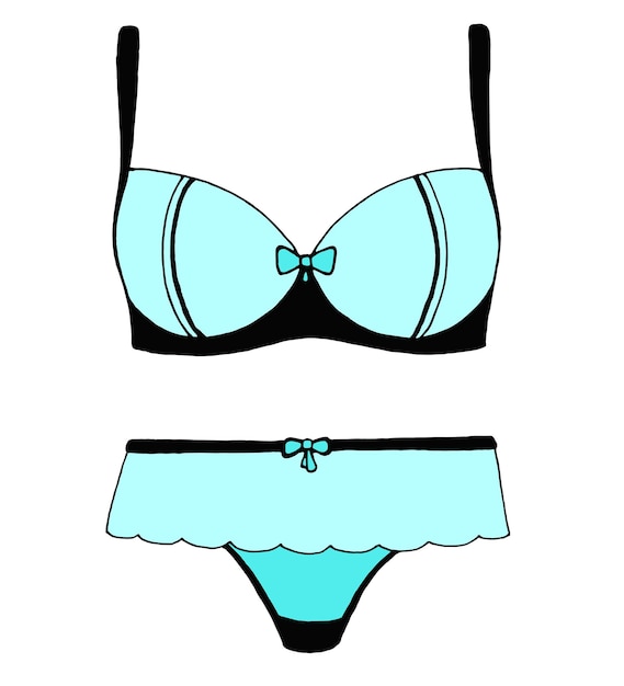 Croquis De Lingerie. Soutien-gorge Et Culotte. Illustration Vectorielle