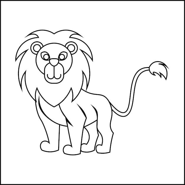 Croquis de lion pour les enfants
