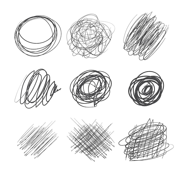 Vecteur croquis rond abstrait chaotique