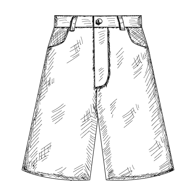 Vecteur croquis de shorts vectoriels dessinés à la main