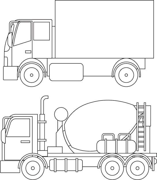 Vecteur croquis simple de camion