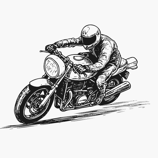 Croquis D'un Sportif De Motocross Dessin à La Main De Motocross