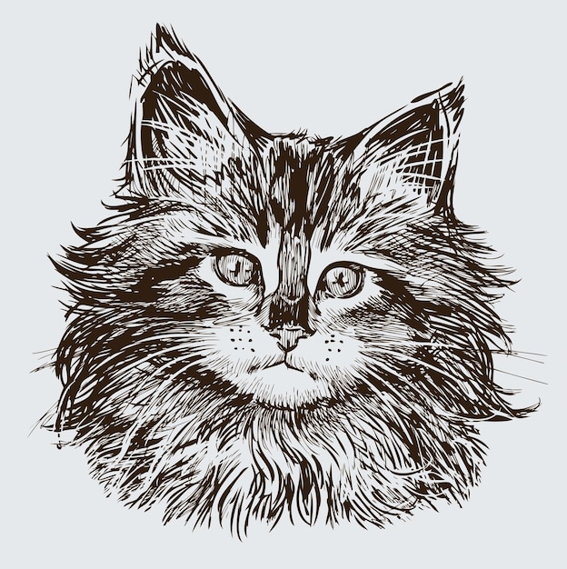 Croquis d'une tête de chaton