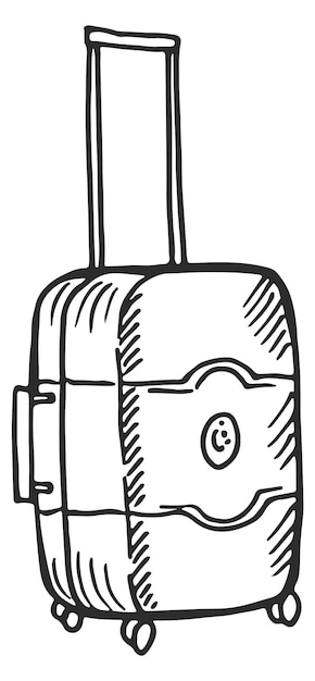 Vecteur croquis de valise sac de voyage dessiné à la main symbole de vacances