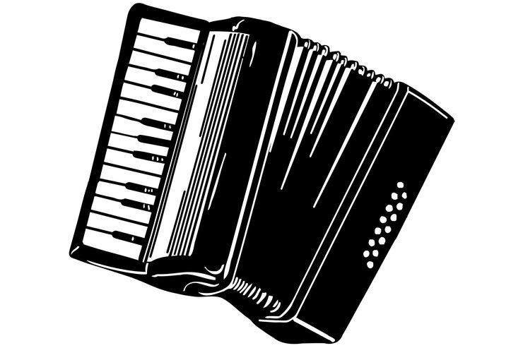 Croquis de vecteur d'un accordéon instrument de musique