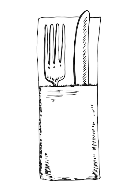 Vecteur croquis de vecteur de coutellerie