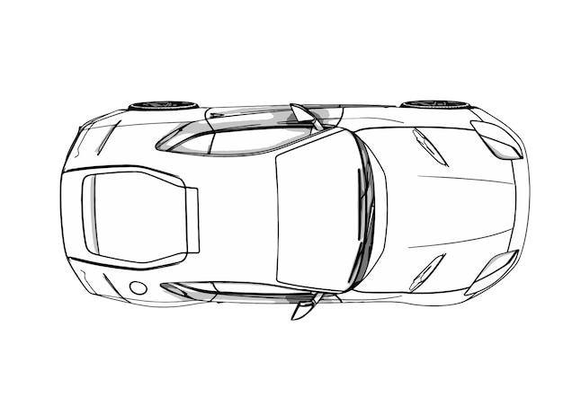 Croquis vecteur rapide de voiture de sport