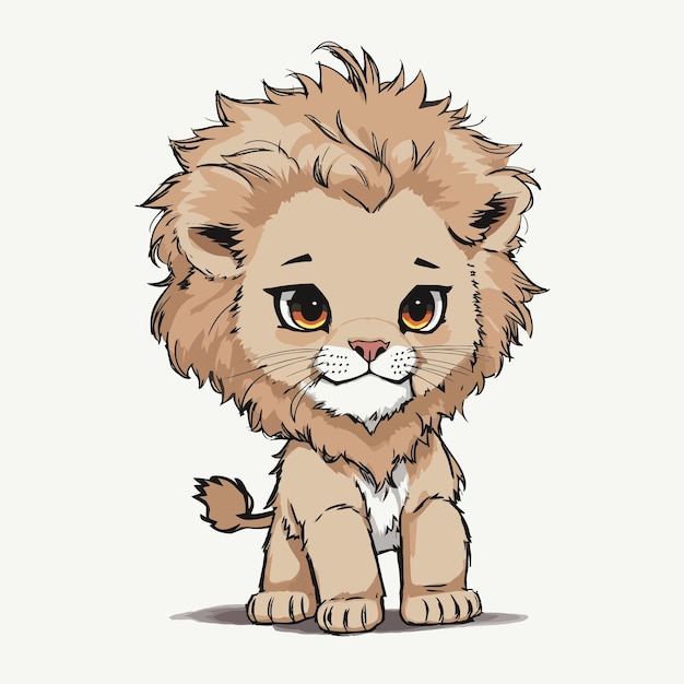 Un Croquis Vectoriel D'un Lion Mignon